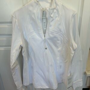 Women's White Lululemon Define Jacket Luon NWT size 14 slim fit hip length